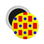 Pattern Circle Plaid 2.25  Magnets Front