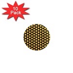 Pattern Halloween Pumpkin Color Yellow 1  Mini Magnet (10 pack)  Front