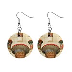 Egyptian Architecture Column Mini Button Earrings Front