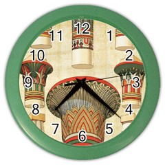 Egyptian Architecture Column Color Wall Clock by Sapixe