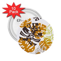 Pattern Leaves 2 25  Buttons (10 Pack)  by HermanTelo