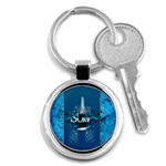 Sport, Surfboard With Water Drops Key Chain (Round) Front