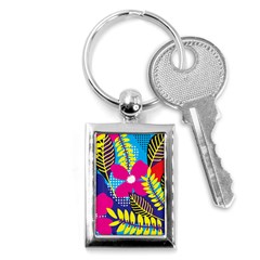 Pattern Leaf Polka Rainbow Key Chain (rectangle) by HermanTelo