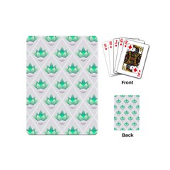 Plant Pattern Green Leaf Flora Playing Cards (mini) by HermanTelo