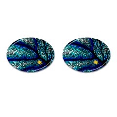 Sea Coral Stained Glass Cufflinks (oval) by HermanTelo