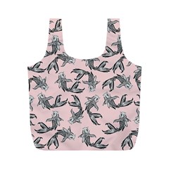 Koi Fish Pattern Full Print Recycle Bag (m) by Valentinaart