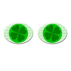 Shamrock Luck Day Cufflinks (oval) by HermanTelo