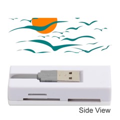 Sunset Glow Sun Birds Flying Memory Card Reader (stick) by HermanTelo