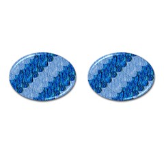 Texture Surface Blue Shapes Cufflinks (oval) by HermanTelo