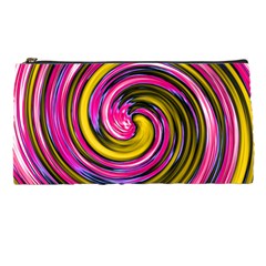 Swirl Vortex Motion Pink Yellow Pencil Cases by HermanTelo
