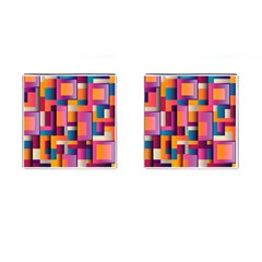 Abstract Background Geometry Blocks Cufflinks (square) by Bajindul