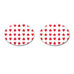 Heart Red Love Valentines Day Cufflinks (oval) by Bajindul
