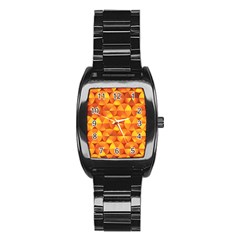 Background Triangle Circle Abstract Stainless Steel Barrel Watch by Bajindul