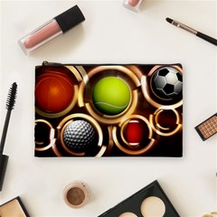 Sport Ball Tennis Golf Football Cosmetic Bag (medium) by Bajindul