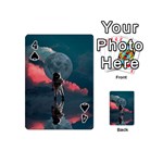 Astronaut Moon Space Planet Playing Cards Double Sided (Mini) Front - Spade4