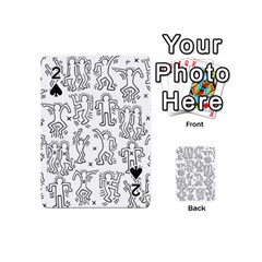 Doodle Pattern Playing Cards Double Sided (mini) by Valentinaart