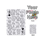 Doodle Pattern Playing Cards Double Sided (Mini) Front - Spade3