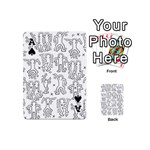 Doodle Pattern Playing Cards Double Sided (Mini) Front - SpadeA