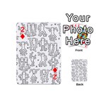 Doodle Pattern Playing Cards Double Sided (Mini) Front - Diamond2