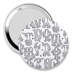 Doodle Pattern 3  Handbag Mirrors by Valentinaart