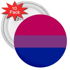 Bisexual Pride Flag Bi Lgbtq Flag 3  Buttons (10 Pack)  by lgbtnation