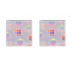 Pastels Shapes Geometric Cufflinks (square) by Pakrebo