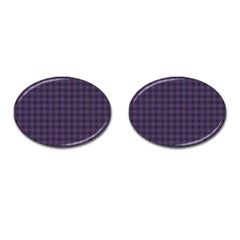 Argyle Dark Pink Black Pattern Cufflinks (oval) by BrightVibesDesign