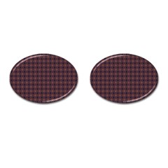 Argyle Dark Purple Yellow Pattern Cufflinks (oval) by BrightVibesDesign