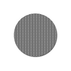 Ornate Oval Pattern Grey Black White Magnet 3  (round) by BrightVibesDesign