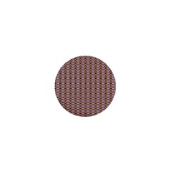 Ornate Oval  Pattern Yellow Blue 1  Mini Magnets by BrightVibesDesign