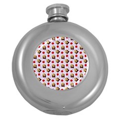 Doll And Cherries Pattern Round Hip Flask (5 Oz) by snowwhitegirl
