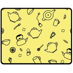 Tea Seamless Pattern Teatime Double Sided Fleece Blanket (medium)  by Nexatart