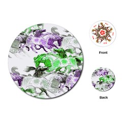 Horse Animal World Green Playing Cards Single Design (round) by BangZart