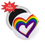 Rainbow Heart Colorful LGBT Rainbow Flag Colors Gay Pride Support 2.25  Magnets (10 pack)  Front