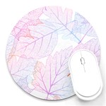 Beautiful Autumn Leaves Vector Seamless Pattern 02 Round Mousepads Front