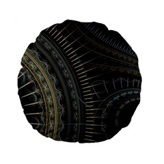 Fractal Spikes Gears Abstract Standard 15  Premium Round Cushions by Pakrebo