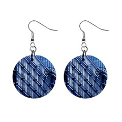 Abstract Architecture Azure Mini Button Earrings by Pakrebo