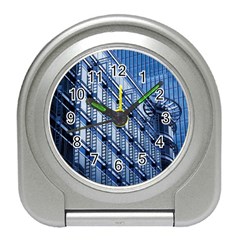 Abstract Architecture Azure Travel Alarm Clock by Pakrebo