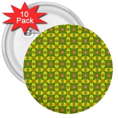 Seamless Wallpaper Pattern Ornament 3  Buttons (10 Pack)  by Pakrebo
