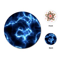 Electricity Blue Brightness Playing Cards Single Design (round) by HermanTelo