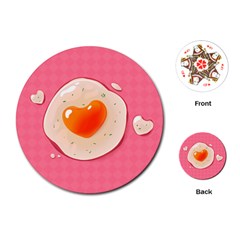 Omelette Heart Pink Valentine Playing Cards Single Design (round) by Bajindul