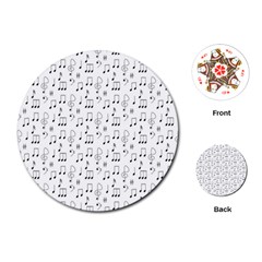 Music Notes Background Playing Cards Single Design (round) by Bajindul