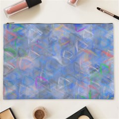 Abstract Triangles Geometric Cosmetic Bag (xxl) by Bajindul