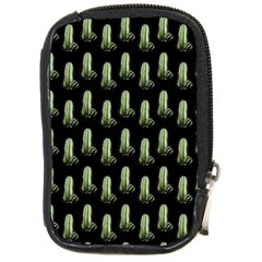 Cactus Black Pattern Compact Camera Leather Case by snowwhitegirl