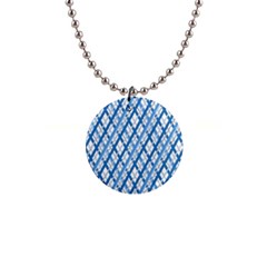 Geometric Overlay Blue 1  Button Necklace by Bajindul