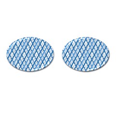 Geometric Overlay Blue Cufflinks (oval) by Bajindul