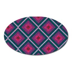 Purple Textile And Fabric Pattern Oval Magnet by Pakrebo