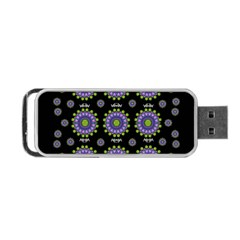 Lilies And Decorative Stars Of Freedom Portable Usb Flash (one Side) by pepitasart