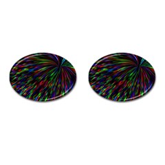 Explosion Fireworks Rainbow Cufflinks (oval) by Bajindul