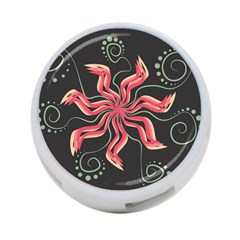 Flower Abstract 4-port Usb Hub (two Sides) by HermanTelo